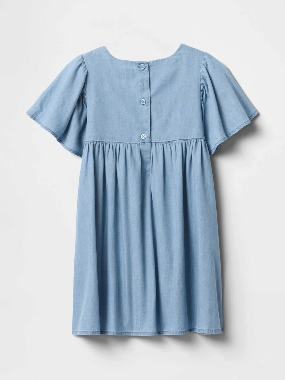 Baby GAP Flutter Sleeve Dress-  Blue Chambray Cherries